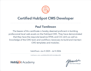 Hubspot Certificate